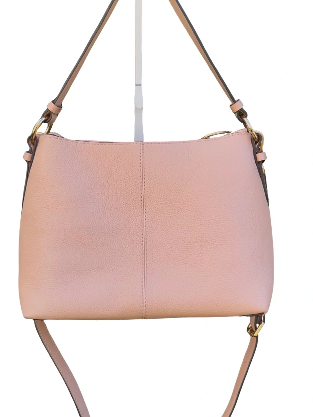 See by Chloe Blush Taupe Joan Suede Pebble Leather Shoulder Crossbody Hobo w/COA - Picture 4 of 13